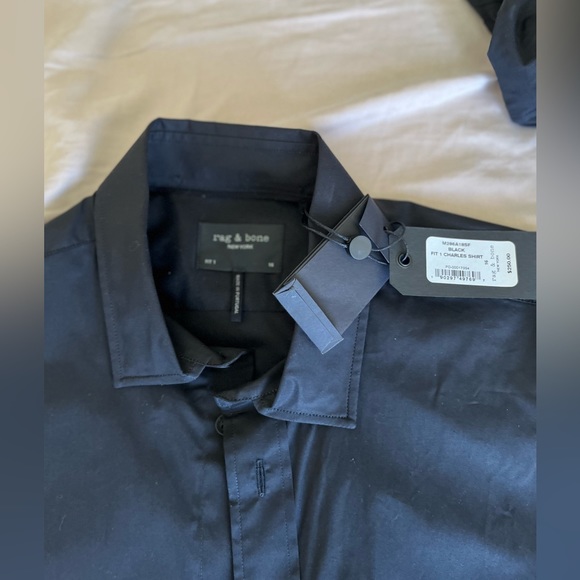 COPY - NWT RAG & BONE FIT 1 CHARLES LONG SLEEVE SLIM SHIRT (neck 16): $99 - Picture 5 of 6
